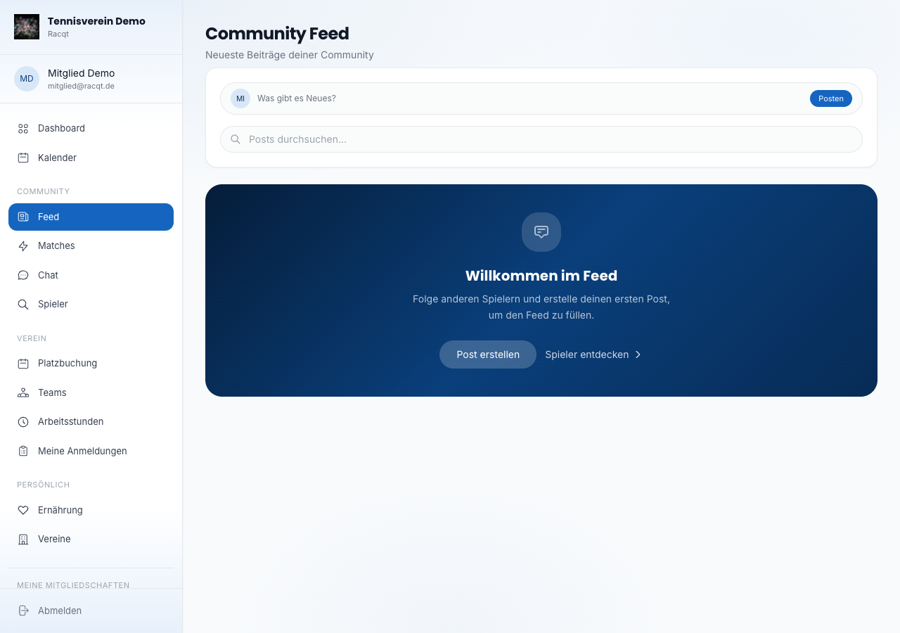 Community-Feed mit Beiträgen