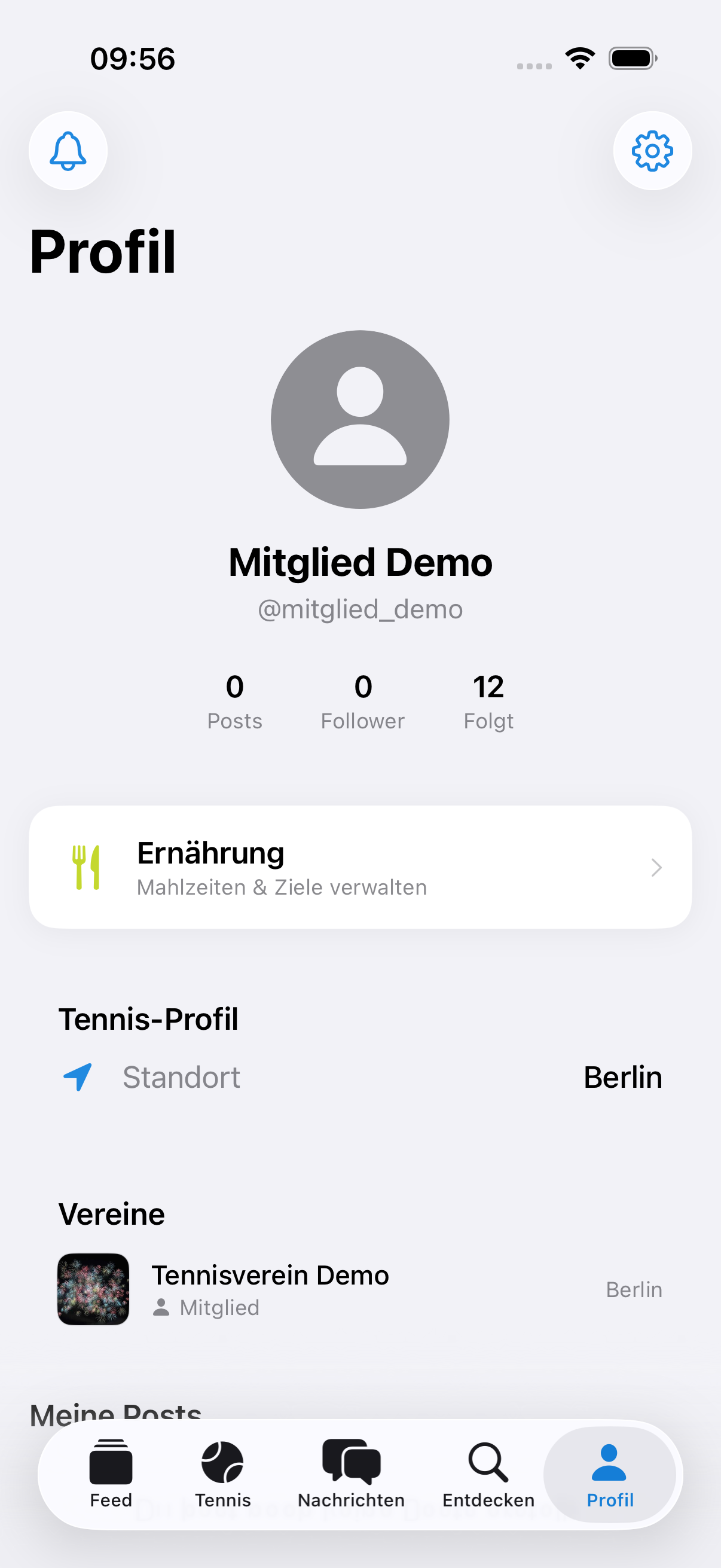 Profil in der iOS-App